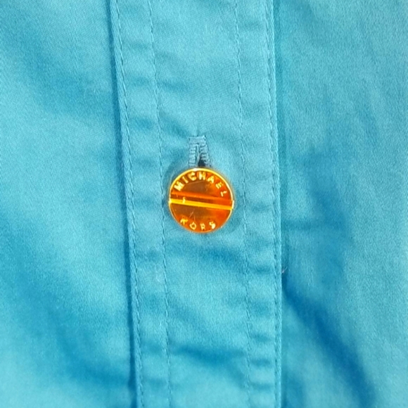 Michael Kors - Women's Cerulean Blue Button Down Shirt - Picture 7 of 9